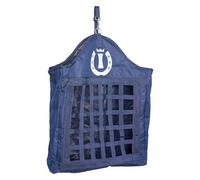 Imperial Riding Bolsa para heno IRH Eat Up, Bolsa para heno con Sistema de suspensión y Gran Apertura Frontal, Resistente Bolsillo para heno para establo y Remolque, Azul Marino, 1 tamaño