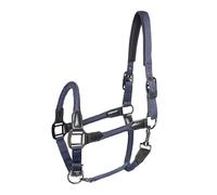 Imperial Riding Cabestro IRHLaura - Cabestro de Nailon Resistente con Correa de Piel sintética y Elegantes Accesorios de Metal, Ajustable y cómodo para Uso Diario en establos, Azul Marino, COB