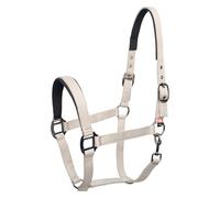 Imperial Riding Collar Deportivo clásico Hecho de Nailon Duradero, Acolchado Suave con Neopreno, Ajustable, con mosquetón y Accesorios de Lujo Oro Rosa/Dorado, cómodo Collar de Caballo, Arena Gris