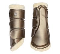 Imperial Riding IRH Lovely Polainas Resistentes con Borde de Piel, Placa metálica y Bandas elásticas para tendones, Transpirables y cómodas para Entrenamiento y Paseos, Capuchino, Poni