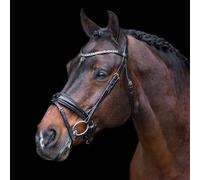 Imperial Riding IRH Olympia Trense sin riendas, Cuello anatómico, Acolchado de Piel de Becerro, Correa para la Cabeza y la Nariz con estrás, Piel de búfalo, herrajes de Acero