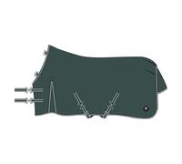 Imperial Riding IRHBasic 135 - Manta para Exteriores (200 g, sin Cuello, Peso Medio, Material Resistente a la Intemperie, Pliegue, poliéster 600D, Correa Cruzada, Cordones de Cola y piernas, Verde)