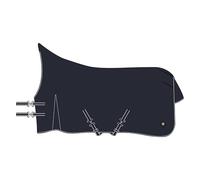 Imperial Riding IRHBasic 145 - Manta de Verano para Exteriores, sin Cuello, Ligera, Material Resistente a la Intemperie, con Pliegues, Correas Cruzadas, Cordones de Cola y piernas, Color Azul Marino