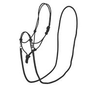 Imperial Riding IRHFree Ride - Cabestro de Cuerda Ligera y Resistente, de Cuerda de poliéster Resistente, Ajustable Individualmente para Entrenamiento, Trabajo en el Suelo y Uso Diario, Color Negro