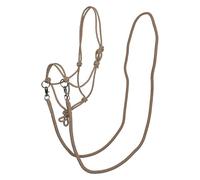 Imperial Riding IRHFree Ride - Cabestro de Cuerda Ligera y Resistente, de Cuerda de poliéster Resistente, Ajustable Individualmente para Entrenamiento, Trabajo en el Suelo y Uso Diario, Capuchino