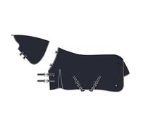 Imperial Riding Manta básica para Exteriores, 400 g, Cuello Alto, Manta de Invierno, Material Resistente a la Intemperie, Pliegues, poliéster 600D, Correa Cruzada, Cordones de Cola y piernas, Azul