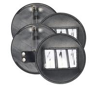 Imperial Riding Números de torneos IRH Round - Soporte Redondo de Piel para números de Torneo, 3 dígitos, Juego de 2 Unidades, Color Negro, Talla 1