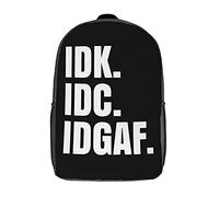 Impermeable Backpack Triple No Me Importa Mochila para Escuela Estampado Bolsa De Deporte para Mujeres, Trabajo, Adolescente, 42X32X14Cm