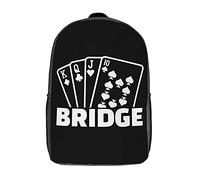 Impermeable Bolsa para Portátil Juego De Apuestas Bridge Bolso Mochila Poliéster Mochila para Escuela para Adolescente, Viajes, Hombres, 42X32X14Cm