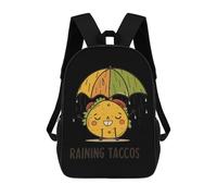 Impermeable Bolso Mochilas Está Lloviendo Tacos Taco Divertido Mochilas Escolares Unisex Bolsa De Deporte para Hombres, Mujeres, Adolescente, 42X32X14Cm
