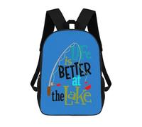 Impermeable Bolso Mochilas La Vida Es Mejor En El Lago Mochila De Viaje Estampado Mochilas Instituto para Mujeres, Escuela, Hombres, 42X32X14Cm