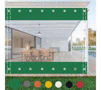 Impermeable Cortina Exterior,Transparente Lona con Ojales, Lona Gruesa de 0,5 mm,Cortinas De Partición,para Terraza Pérgola Porche Cenador Cochera (Alto x Ancho) 2x2m/6.56x6.56ft