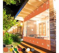 Impermeable Cortina Exterior,Transparente Lona con Ojales, Lona Gruesa de 0,5 mm,Cortinas De Partición,para Terraza Pérgola Porche Cenador Cochera (Alto x Ancho) 2x3m/6.56x9.84ft