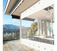 Impermeable Cortina Exterior,Transparente Lona con Ojales, Lona Gruesa de 0,5 mm,Cortinas De Partición,para Terraza Pérgola Porche Cenador Cochera (Alto x Ancho) 2,4x5m/7.87x16.4ft