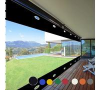 Impermeable Cortina Exterior,Transparente Lona con Ojales, Lona Gruesa de 0,5 mm,Cortinas De Partición,para Terraza Pérgola Porche Cenador Cochera (Alto x Ancho) 3,8x5m/12.47x16.4ft