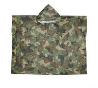 Impermeable de camuflaje al aire libre para motociclistas y excursionistas, se convierte en almohadilla de piso de tienda de campaña o parasol proporciona una cobertura completa para jinete y mochila