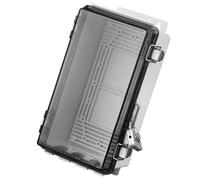 impermeable de junction - Clear Cover Electrical Project Enclosure | Dustproof Case With Lock | ABS Wall Mounted Weatherproof Protect Outlet Plug Power Strip For Outdoor Home Industrial Use