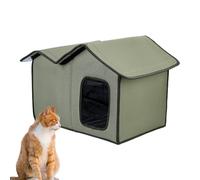 Impermeable Feral Cat House, Outdoor Large Cat Shelter, portátil aislado para mascotas, a prueba de agua, 12,99 x 19,69 x 14,96 pulgadas para gatos y perros (verde del ejército)