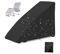 Impermeable Funda para Silla Gravedad Ceropara , Anti-polvo Cubierta para Silla Plegable para Jardín y Terraza,420D Oxford Fundas Protectora para Tumbona con Bolsa de A(Size:165*65*112cm,Color:Negro)
