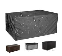 Impermeable Funda Protectora para Arcón Exterior, 210D oxford de Cubierta para Baúl Almacenaje para Jardín Terraza, Fundas para Caja de Almacenamiento para Balcón(Size:158*76*71cm,Color:Negro)