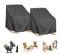 Impermeable Funda Tumbona Mecedora Individual Exterior,2pcs Funda Silla Mecedora Individual Protectoras Tumbona Jardín,210D Oxford Cubierta Reclinable Funda Muebles E(Size:70x83x99cm,Color:Black 420D)