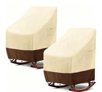 Impermeable Funda Tumbona Mecedora Individual Exterior,2pcs Funda Silla Mecedora Individual Protectoras Tumbona Jardín,210D Oxford Cubierta Reclinable Funda Mue(Size:70x83x99cm,Color:Beige brown 210D)