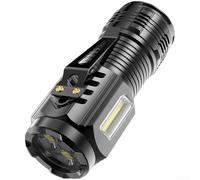 Impermeable - Mini linterna, linterna LED recargable de tres ojos: linterna magnética para uso en exteriores, carga rápida USB-C (A)