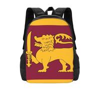 Impermeable Mochila Universidad Impresión De La Bandera De Sri Lanka Tipo Casual Bolsas Elegante Mochila De Viaje para Adolescente, Escolar, Viajes, 42X32X14Cm