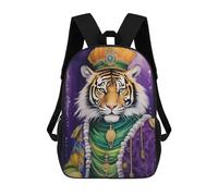 Impermeable Mochila Universidad Tigre El Rey del Mardi Gras Bolsa De Viaje Diaria Bolso Mochilas para Gimnasio, Trabajo, Viajes, 42X32X14Cm