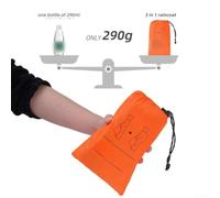 Impermeable multiusos para adultos con capucha, ligero y compacto, diseño tres en uno, incluyendo tela de tierra y toldo, fabricado con poliéster 210T impermeable y resistente al desgarro (naranja)