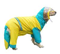 Impermeable para Perros, Impermeable for Perros Grandes con protección Abdominal y Traje de Lluvia, Cubierta Cola for Cuatro Patas, Abrigo Impermeable Dorado(8XL)