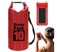 Impermeable para Playa, Impermeable, Mochila Ligera de Almacenamiento Enrollable para Camping, Senderismo, Compras, natación, Actividades al Aire Libre, Rosso, Refer to Description