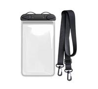 impermeable para teléfono, seca universal para teléfono celular con cierre y correa de cordón, protectora para playa, piscina, crucero, viajes, natación, kayak, color negro