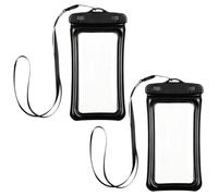 Impermeable Phone Pouch 2 Pack 22 x 10,6 cm PVC Dry Bag Cell Phone Protector With Lanyard | Adjustable Hands Free Waterproof Case For Beach Lake River Swimming | Dustproof Phones Dry Bag For, Negro