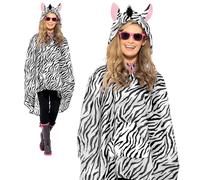 Impermeable Poncho Jardín Fiesta Festival Chaqueta Estampado de Cebra Disfraz