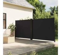 Impermeable protección UV retráctil Poste fijación Suelo Negro 160x1200 cm | Toldo Lateral Retráctil Negro 160x1200 cm Pantalla Privacidad Exterior Impermeable UV Protección Balcón Terraza Patio Jardín