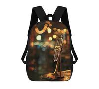 Impermeable Tipo Casual Bolsas Detalle De La Trompeta En Un Bar De Jazz Mochilas Escolares Al Aire Libre Bolsa De Viaje para Mujeres, Escuela, Escolar, 42X32X14Cm