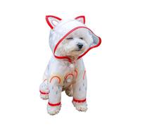 Impermeable transparente para perro al aire libre, impermeable, arcoíris, peluche bichón, impermeable para perros pequeños a medianos (rojo, pequeño)