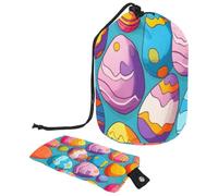 Impermeable y elegante: organízate con nuestra bolsa de maquillaje grande para mujer, huevos de Pascua coloridos, multicolor, 9.9x6.9in/25.2x17.6cm;6x3.5in/15.2x8.8cm