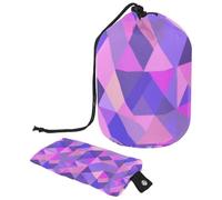 Impermeable y elegante: organízate con nuestra bolsa de maquillaje grande para mujer, triángulo morado geométrico, multicolor, 9.9x6.9in/25.2x17.6cm;6x3.5in/15.2x8.8cm