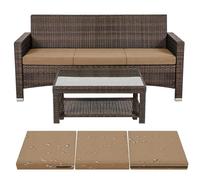 Impermeables Funda de Cojín Exterior, 1/2/3pcs Funda de Asiento Sofa, Exterior De Cojín con Cremallera for terraza ratán Palet Tumbona Lavable(Coffee,1PCS_50X50X5CM)