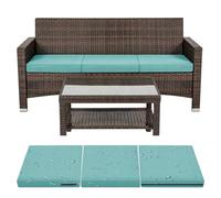 Impermeables Funda de Cojín Exterior, 1/2/3pcs Funda de Asiento Sofa, Exterior De Cojín con Cremallera for terraza ratán Palet Tumbona Lavable(Lake Blue,3PCS_65X65X10CM)