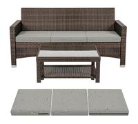 Impermeables Funda de Cojín Exterior, 1/2/3pcs Funda de Asiento Sofa, Exterior De Cojín con Cremallera for terraza ratán Palet Tumbona Lavable(Light Gray,3PCS_65X33X10CM)