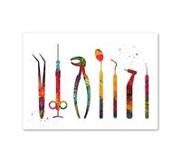 Implante de dientes abstracto herramientas belleza Dental cuadro sobre lienzo for pared carteles nórdicos e impresiones cuadros for decoración Hospital(M,20X25 cm Unframed)