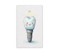 Implante dental de dientes sonrientes de acuarela, placa de pared en blanco, cubierta decorativa para interruptor de luz, 1 banda para cocina, baño, tamaño 11,4 x 7 cm