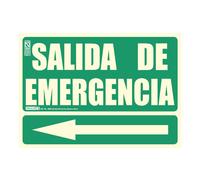 IMPLASER EV222N-A4 Señal Salida de Emergencia con flecha izquierda 21x29,7cm