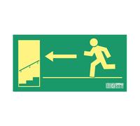 IMPLASER EV259L Señal salida bajada escalera izquierda Clase A 32x16cm