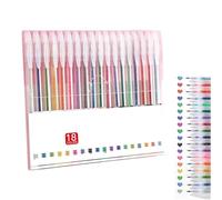 Implementarch Pens, Iridescent Glitters Gel Ink Pen Set, Smooth Writing and Precise Lines for Coloring, Doodling, And Note - Taking (18Pcs)