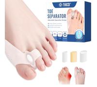 Impoditiongs 1 Pares Separador de Dedos de Pie Juanete de Silicona más 3 tapones, Corrector Juanetes Mujer y Hombre, Separador de Dedos de Pie Juanete, Relaja y Estira el Dedo Gordo, Fácil uso