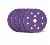 IMPORTIFY Discos de Lija 150 mm para Lijadora Orbital y Excéntrica - Pack 5 Unidades - 15 Agujeros - Chapa y Pintura - Uso Profesional (Grano: 80)
